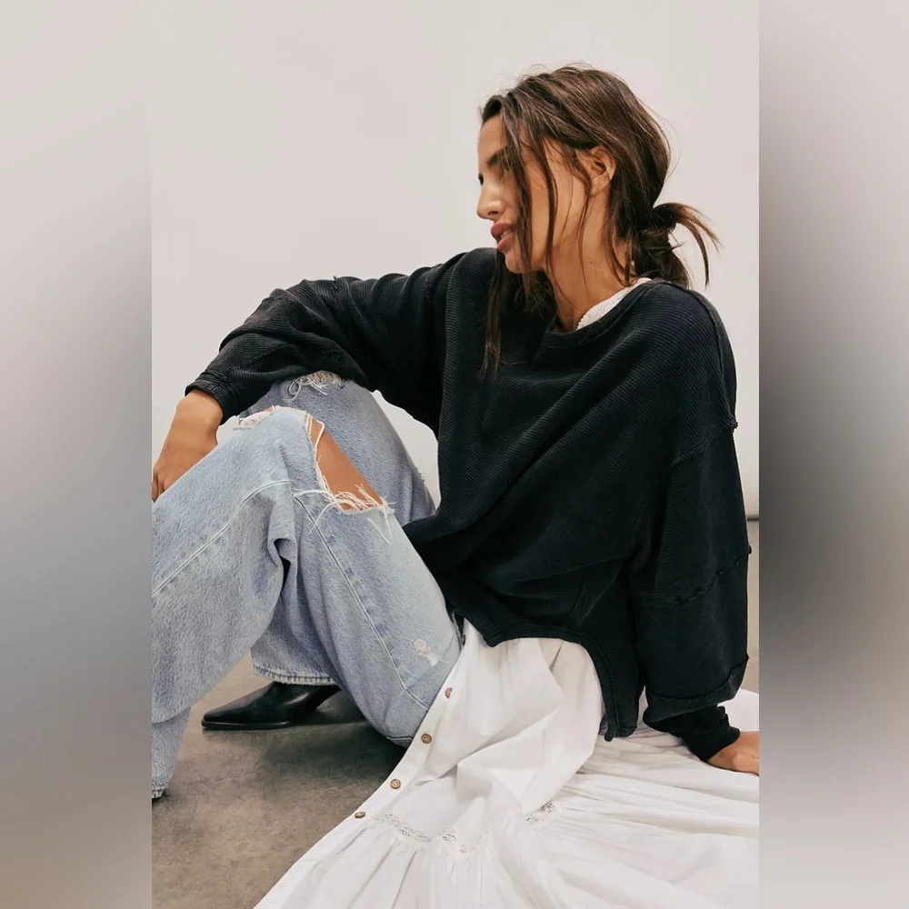 Free People Total Eclipse Tee🖤 - Picture 5 of 7